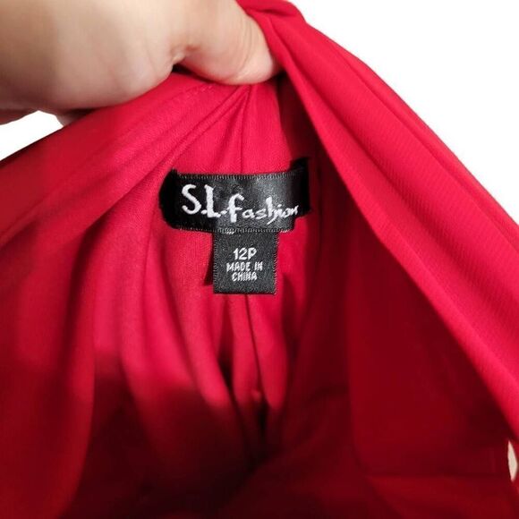 S.L‎ Fashion draped neck with rosettes sz 12p - Picture 6 of 12